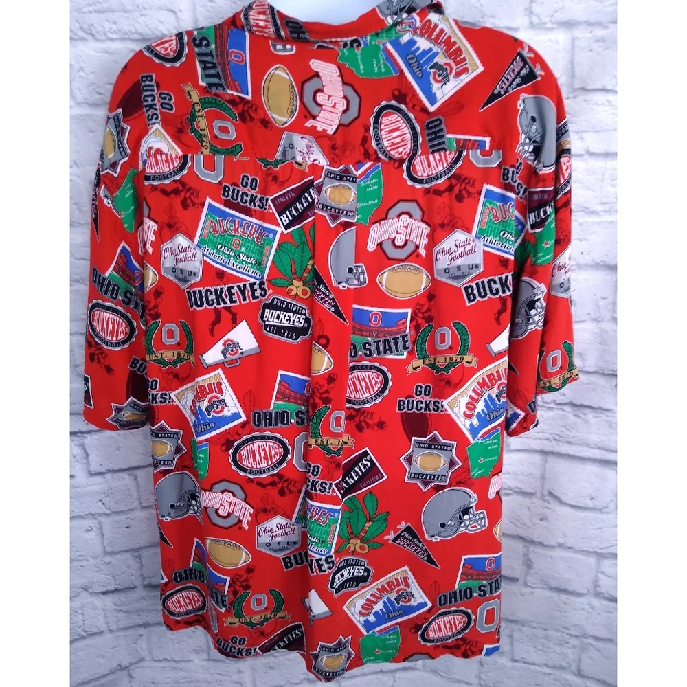 Vintage 90's Lee Sport Ohio State All Over Logo Print XL - Picture 4 of 6